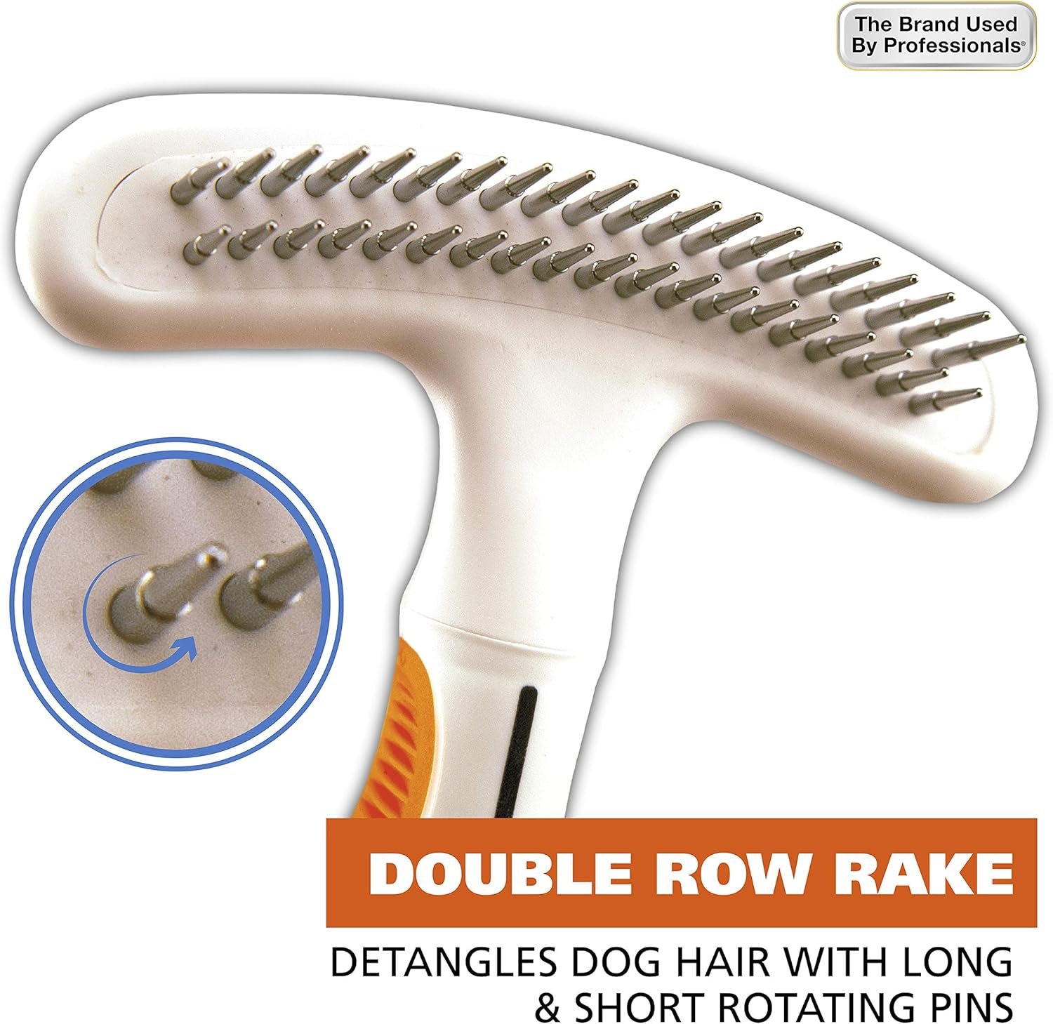 Wahl 2-in-1 Combination Double Row Pet Rake with Hair Shedding Blade for Dog or Cat Fur by The Brand Used by Professionals – Model 858424 - Image 3