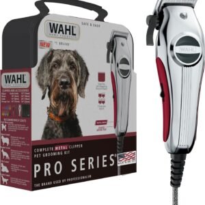 Wahl USA Pro Series All Metal Corded Dog Grooming Kit, an Ultra Quiet Dog Clipper with Metal Housing for Quieter and Cooler Operating - Model 3026335