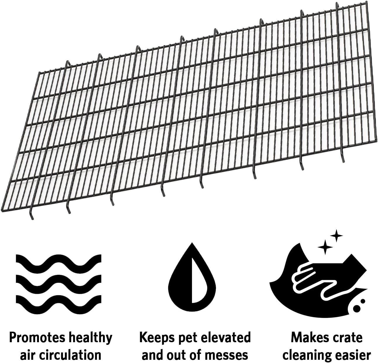 MidWest Homes for Pets Floor Grid for Dog Crate; Elevated Floor Grid Fits Models 1336TD, 1536, 1536DD, 436, 436DD, 1936, 1936DD, 1636/1636DD CURVED SLIDE BOLT LATCH, Black; Model FG36B - Image 3