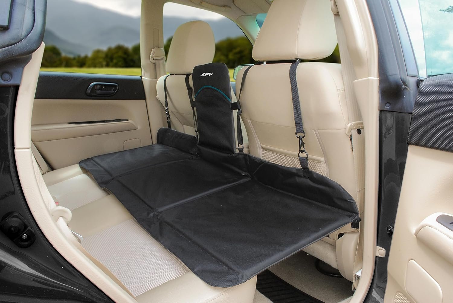 Kurgo Rover Backseat Bridge Dog Car Extender, Seat Bridge for Dogs, Padded Pet Car Barrier, Reversible, Water Resistant, Universal Fit, Up to 75 lbs - Image 2