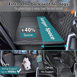 Alternative view of Back Seat Extender for Dogs-Supports 400lb,Waterproof Dog Car Seat Cover Hard Bottom-Detachable,600D Heavy Duty Scratch Proof Nonslip Soft,Dog Hammock for Car,SUVs