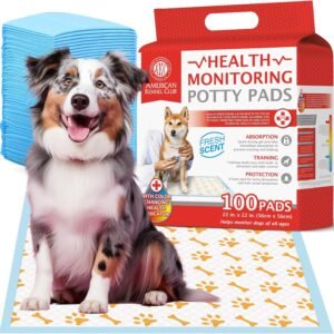 AKC Advanced Puppy Pads with Color-Changing Health+ Indicator and Ultra Absorbent Quick Dry Gel – 22"x22" Leakproof Training Pads for Dogs – Fresh Scented – 100 Count