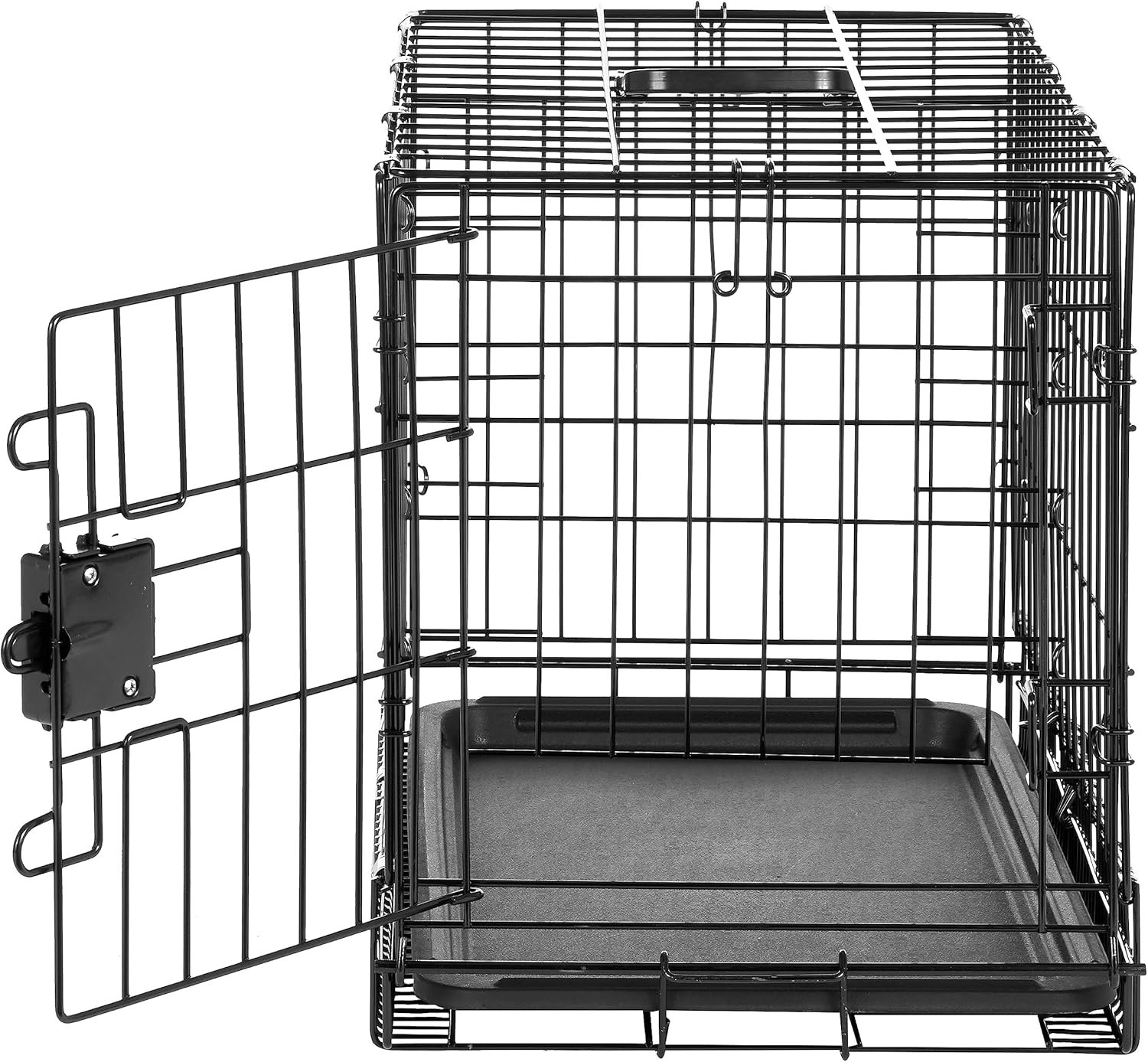 Amazon Basics Durable, Foldable Metal Wire Pet Crate with Tray, Portable and Sturdy for Travel, Single Door, Divider Panel, Perfect Size for Small Dogs, 22 x 13 x 16 in, Black - Image 3