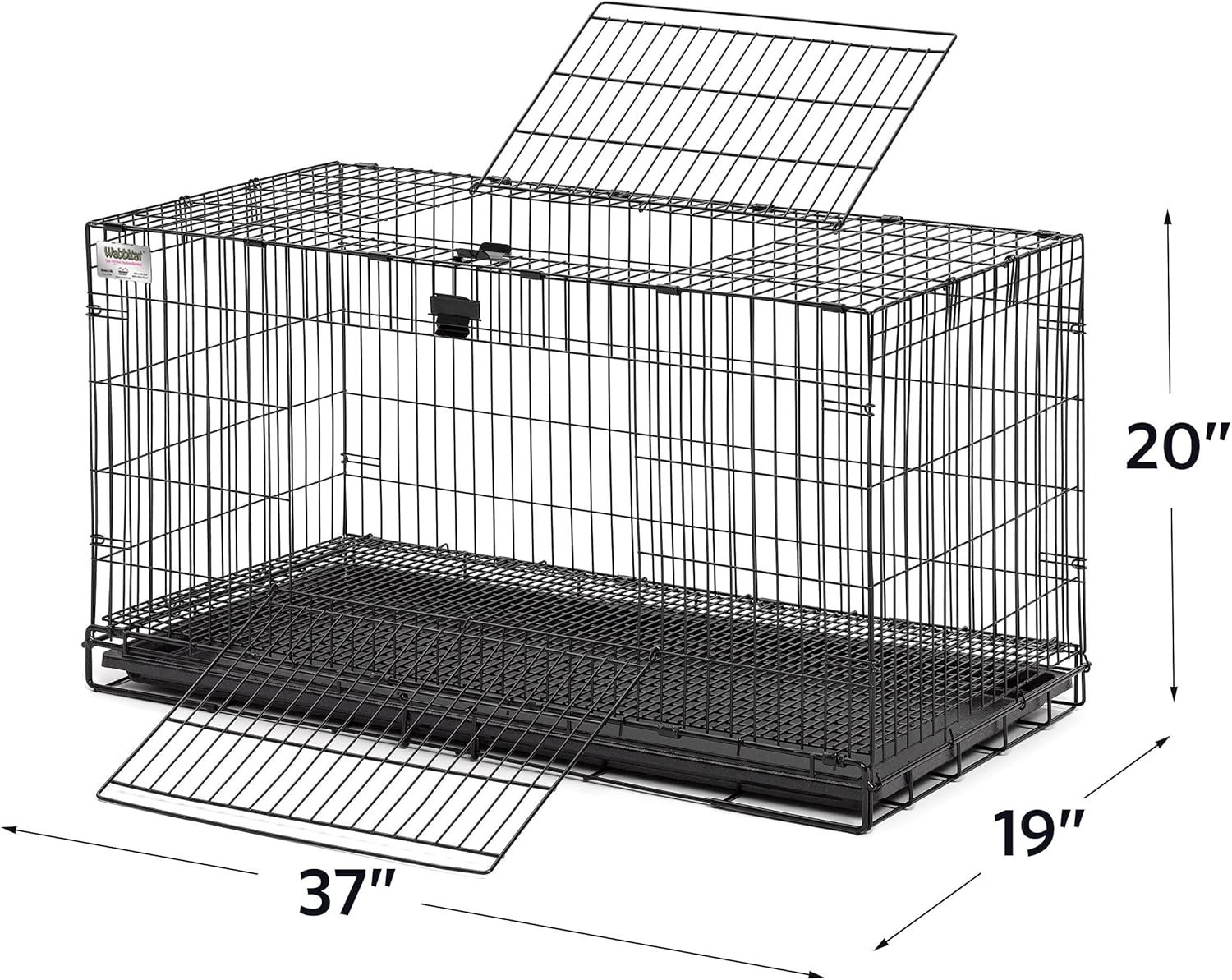 MidWest Homes for Pets Medium Wabbitat Rabbit Cage, Grid Mesh Floor, Removable Tray, Top & Front Door Access, Rust Resistant Finish, No Tools Required - Image 3