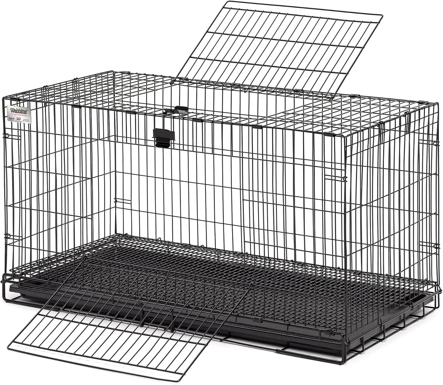 MidWest Homes for Pets Medium Wabbitat Rabbit Cage, Grid Mesh Floor, Removable Tray, Top & Front Door Access, Rust Resistant Finish, No Tools Required