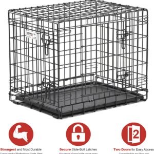 Alternative view of MidWest Homes for Pets Ultima Pro Heavy-Duty 24-Inch Dog Crate, Ultra-Strong Steel Double Door Pet Cage for Small Breeds, Accessories Included