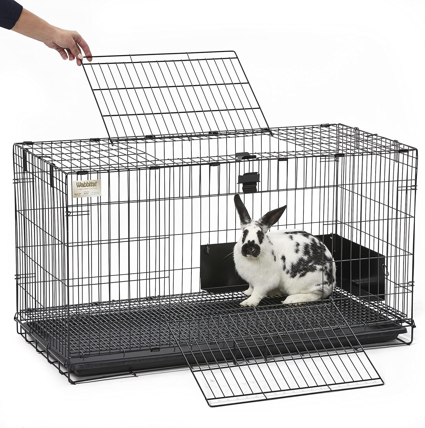 MidWest Homes for Pets Medium Wabbitat Rabbit Cage, Grid Mesh Floor, Removable Tray, Top & Front Door Access, Rust Resistant Finish, No Tools Required - Image 7
