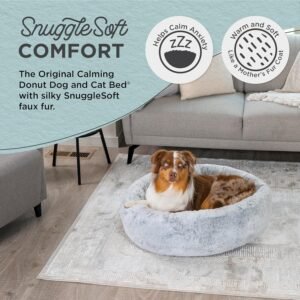 Alternative view of Best Friends by Sheri SnuggleSoft Faux Fur Calming Donut Bed for Dogs, Gray, Medium, 30x30