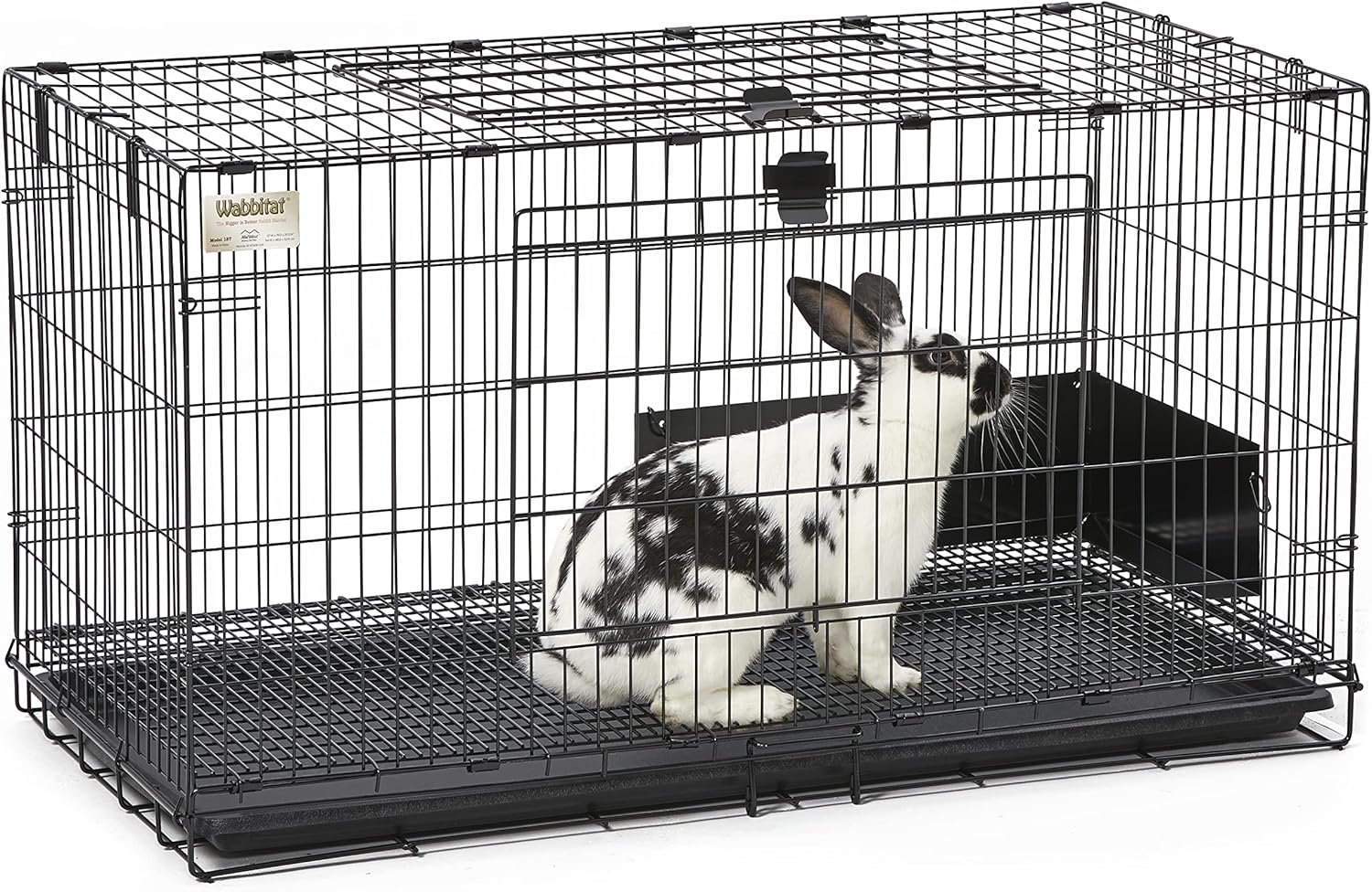 MidWest Homes for Pets Medium Wabbitat Rabbit Cage, Grid Mesh Floor, Removable Tray, Top & Front Door Access, Rust Resistant Finish, No Tools Required - Image 9