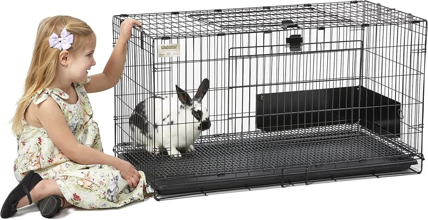 MidWest Homes for Pets Medium Wabbitat Rabbit Cage, Grid Mesh Floor, Removable Tray, Top & Front Door Access, Rust Resistant Finish, No Tools Required - Image 8