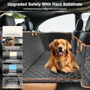 Alternative view of Dog Car Seat Cover for Back Seat, Hard Bottom Car Seat Cover for Dogs with Door Protectors for Traveling and Camping with Pets, Dog Car Seat Waterproof and Scratch-Resistant, Suitable for Cars