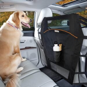 Alternative view of Kurgo Backseat Dog Barrier for Cars & SUV, Automotive Pet Barrier, Backseat Barrier for Dogs, Reduce Distractions While Driving, Mesh Opening, Easy Installation, Storage Pockets, Universal Fit
