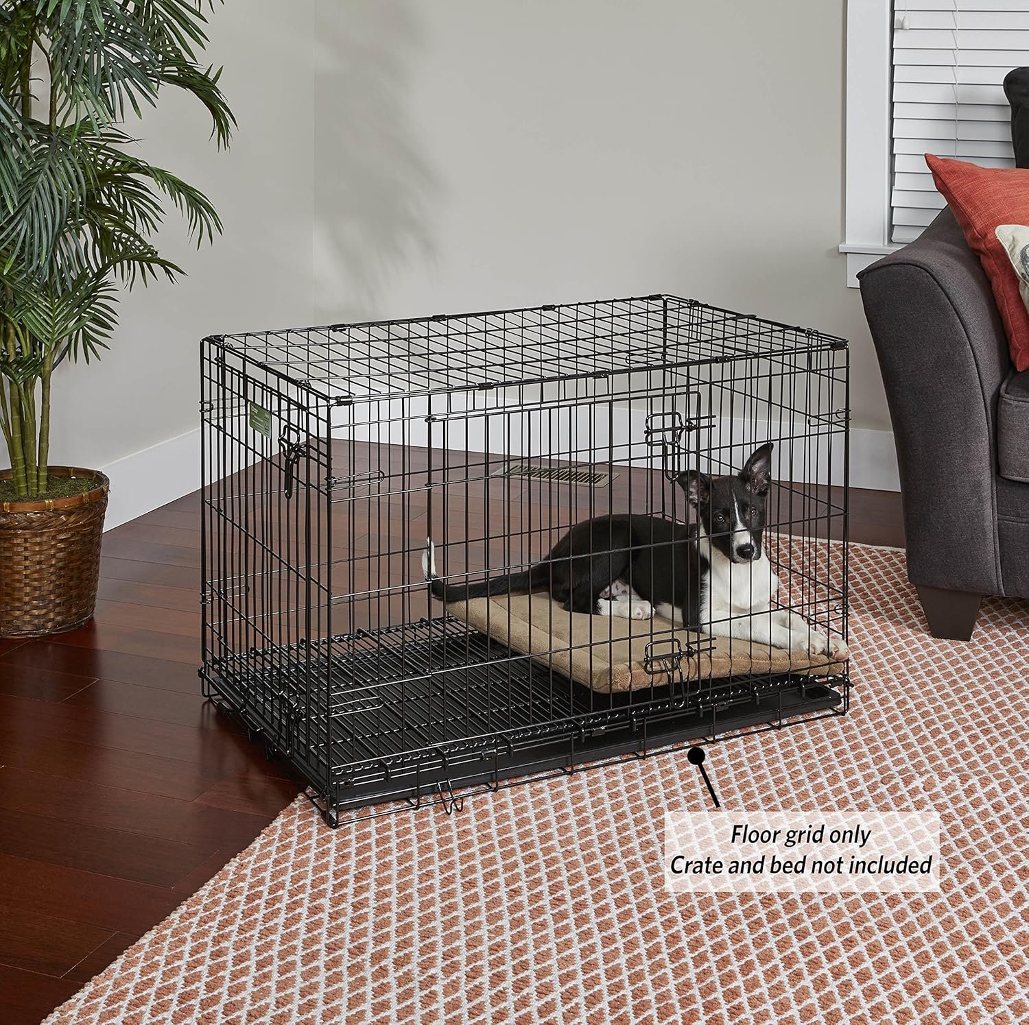 MidWest Homes for Pets Floor Grid for Dog Crate; Elevated Floor Grid Fits Models 1336TD, 1536, 1536DD, 436, 436DD, 1936, 1936DD, 1636/1636DD CURVED SLIDE BOLT LATCH, Black; Model FG36B - Image 2