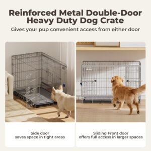 Alternative view of 42 Inch Collapsible Dog Crate for Large Dogs Heavy Duty Dog Kennel