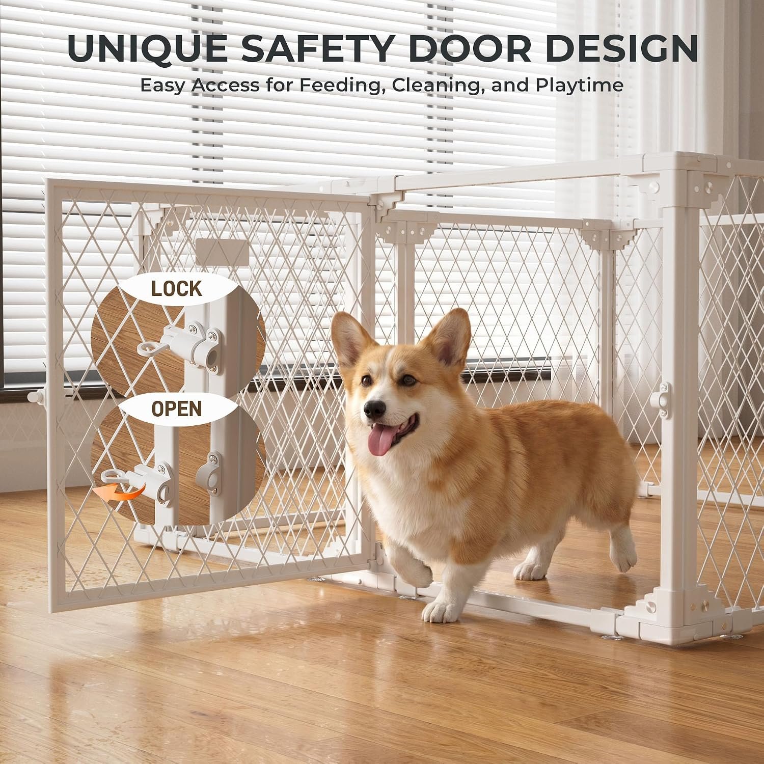 Dog Playpen Indoor Metal Pen, 12 Panel, 24" H, White Puppy Playpen - Image 6