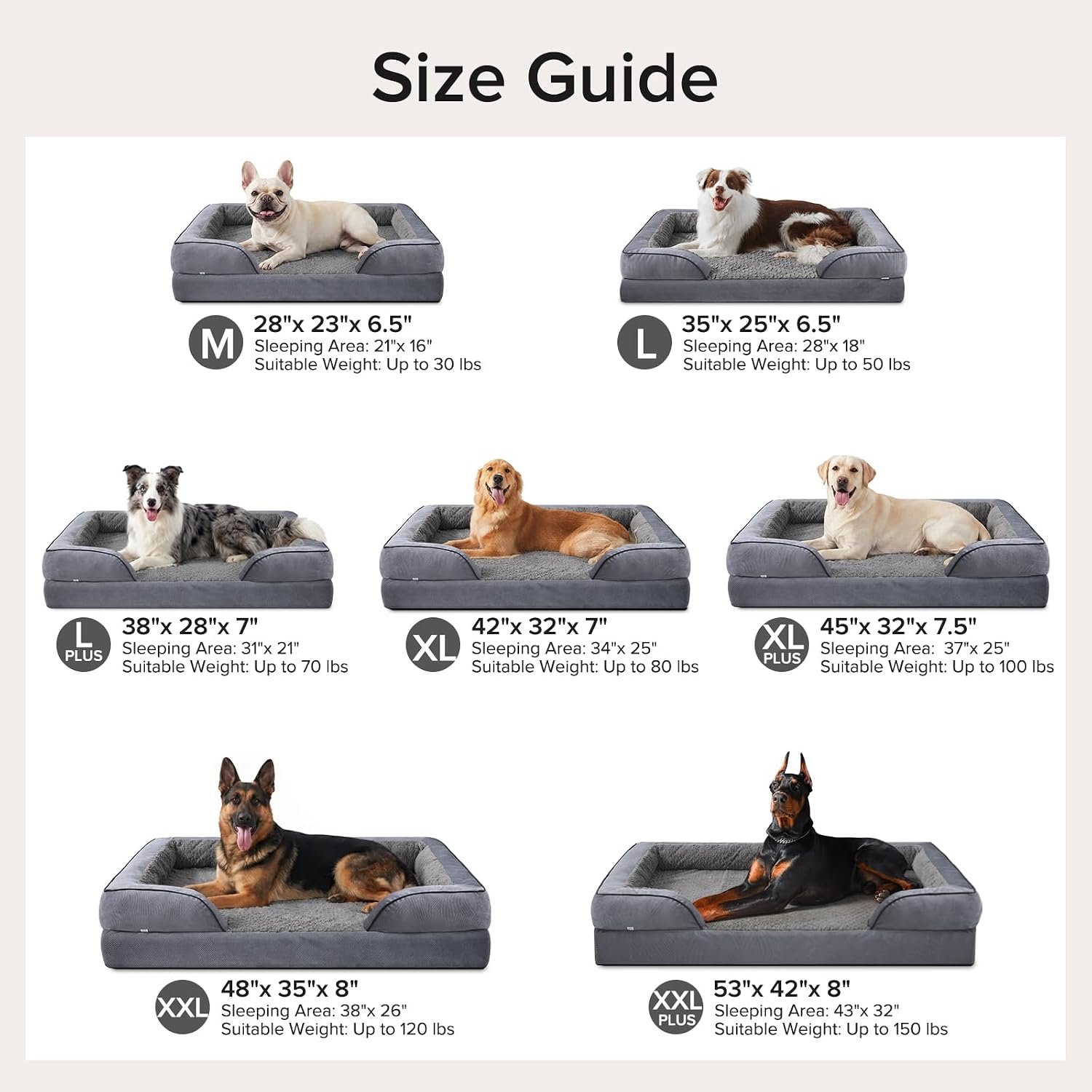 Orthopedic Extra Large Dog Bed, XXL Waterproof Dog Sofa, Egg-Crate Foam Couch with Washable Removable Cover, Waterproof Lining and Nonskid Bottom - Image 8