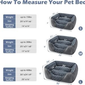 Alternative view of Large Dog Bed for Large Medium Small Dogs, Rectangle Washable Orthopedic Dog Bed, Soft Calming Sleeping Puppy Bed Durable Pet Cuddler with Anti-Slip Bottom L(30"x24"x9")