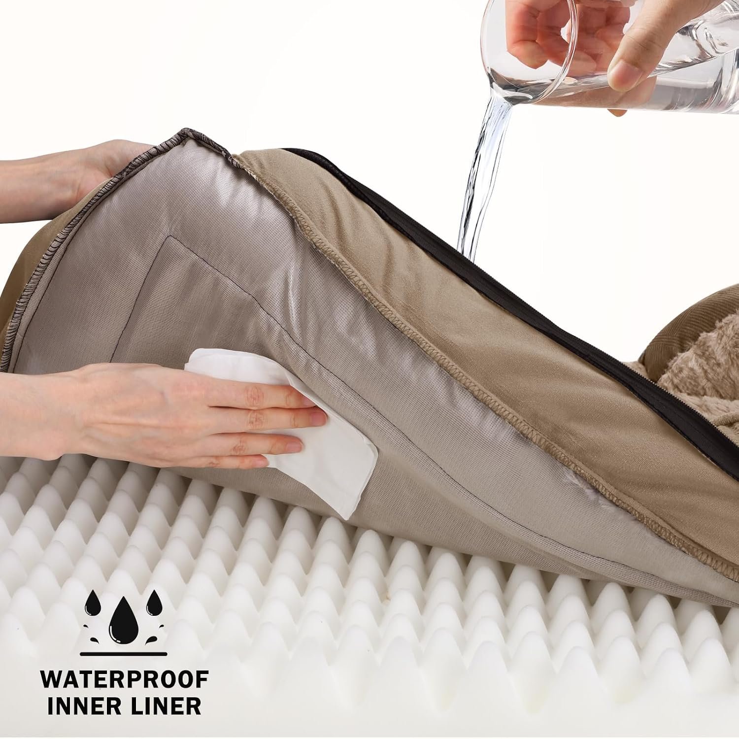 Orthopedic Extra Large Dog Bed, XXL Waterproof Dog Sofa, Egg-Crate Foam Couch with Washable Removable Cover, Waterproof Lining and Nonskid Bottom - Image 3