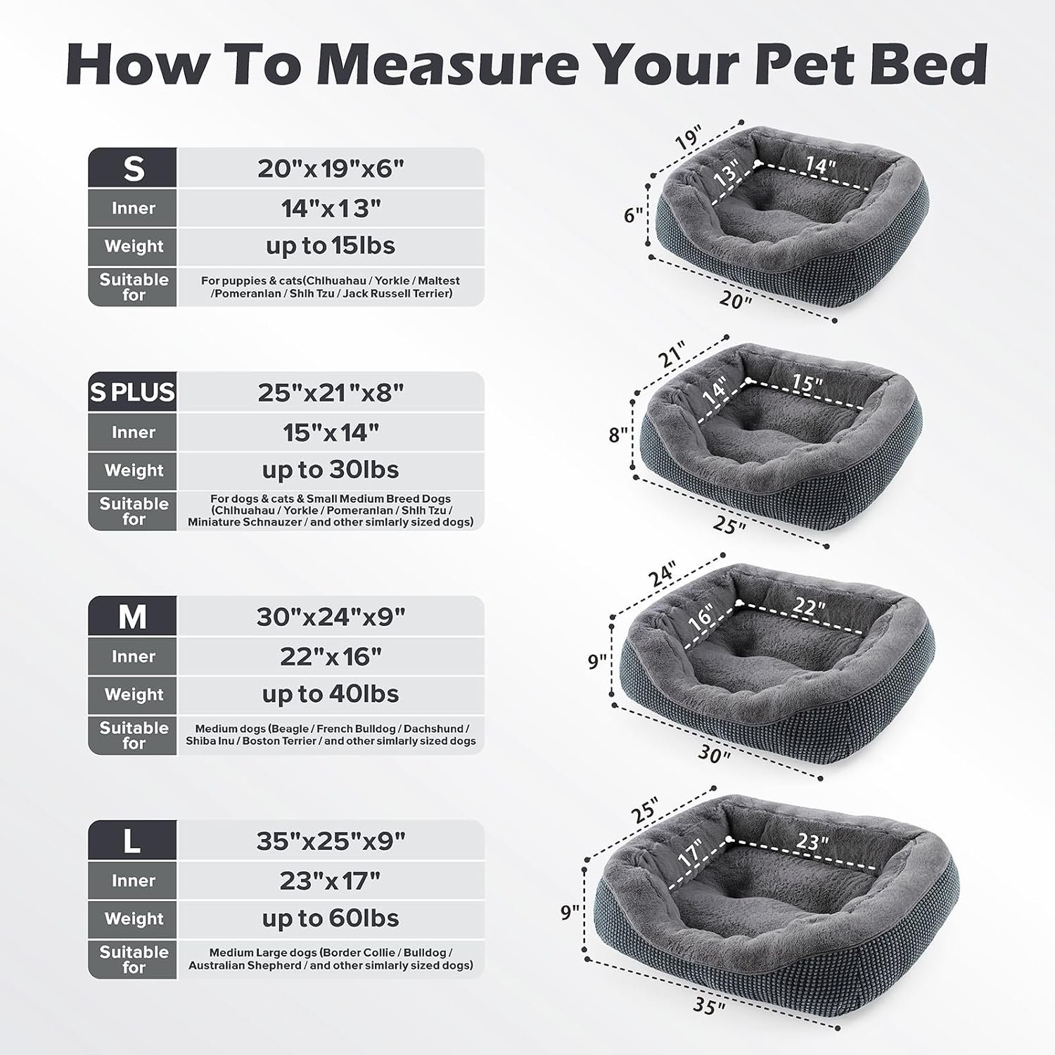 Dog Bed Medium Size, Orthopedic Warming Soft Calming Sleeping Puppy Bed Durable Pet Bed with Anti-Slip Bottom M(30"x24"x9") - Image 5