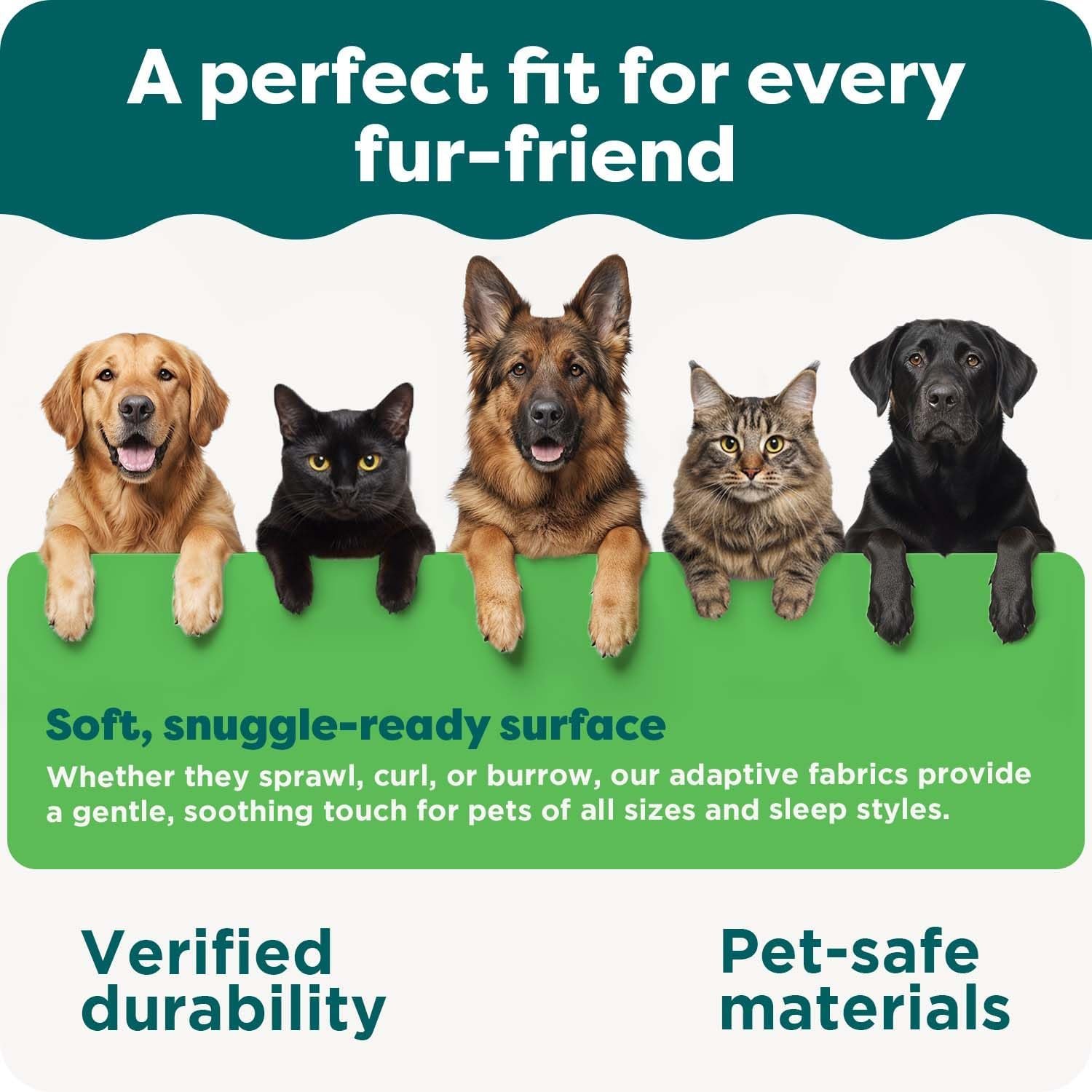 FurHaven Cooling Gel Dog Bed for Large Dogs, Comfort Sofa Bed with Cool Gel-Top Foam with a Solid Orthopedic Foam Base for Joint Support, Washable Cover, Jumbo XL, Plush & Velvet, Celadon Green. - Image 8