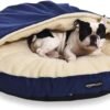 AmazonBasics Pet Cave Bed for Dogs and Cats, with Removable Nesting Cave Cover, Fits up to 30lbs Pets, 35 x 35 x 13 inches, Blue