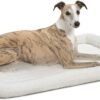 MidWest Homes for Pets QuietTime Dog Bed - White Fleece Bolster, Ultra-Soft and Machine Washable, Fits 36-Inch Crates and Carriers, for Medium to Large Breed Dogs