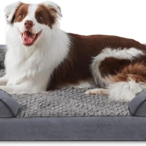Orthopedic Large Dog Bed, Washable Waterproof, Egg-Crate Foam Dog Couch Bed with Washable Removable Cover, Waterproof Lining and Nonskid Bottom