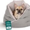 Furhaven 24" Round Pet Bed for Indoor Cats & Medium/Small Dogs, 100% Washable, For Pets Up to 35 lbs - Minky Plush & Velvet Hug Bed - Silver Gray, 24-inch