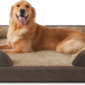 Orthopedic Dog Beds Large Sized, XL Egg-Crate Foam Dog Couch with Washable Removable Cover, Waterproof Lining and Nonskid Bottom