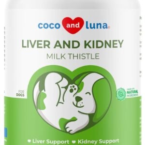 Milk Thistle for Dogs Liver Support, Kidney Health & Detox Support, 120ct