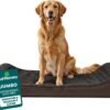 FurHaven Orthopedic Dog Bed for Large Dogs, Luxe Lounger Contour Mattress with Solid Orthopedic Foam Slab for Joint Support, Removable Washable Cover, Jumbo XL, Plush Suede, Chocolate