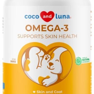 Dog Omega 3 Fish Oil Skin and Coat Supplement for Dry Skin & Allergy Relief