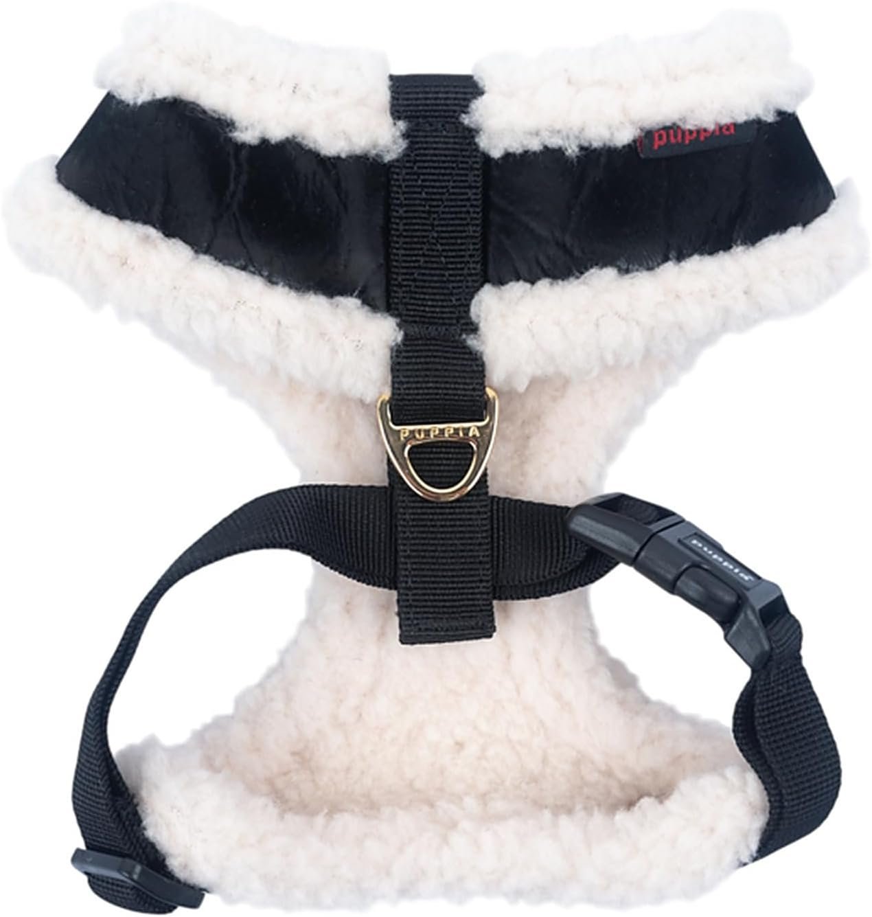 Puppia Winterstride Dog Harness Over-the-Head Warm Winter Harness Adjustable Chest for Small Dog, Black, Large - Image 2
