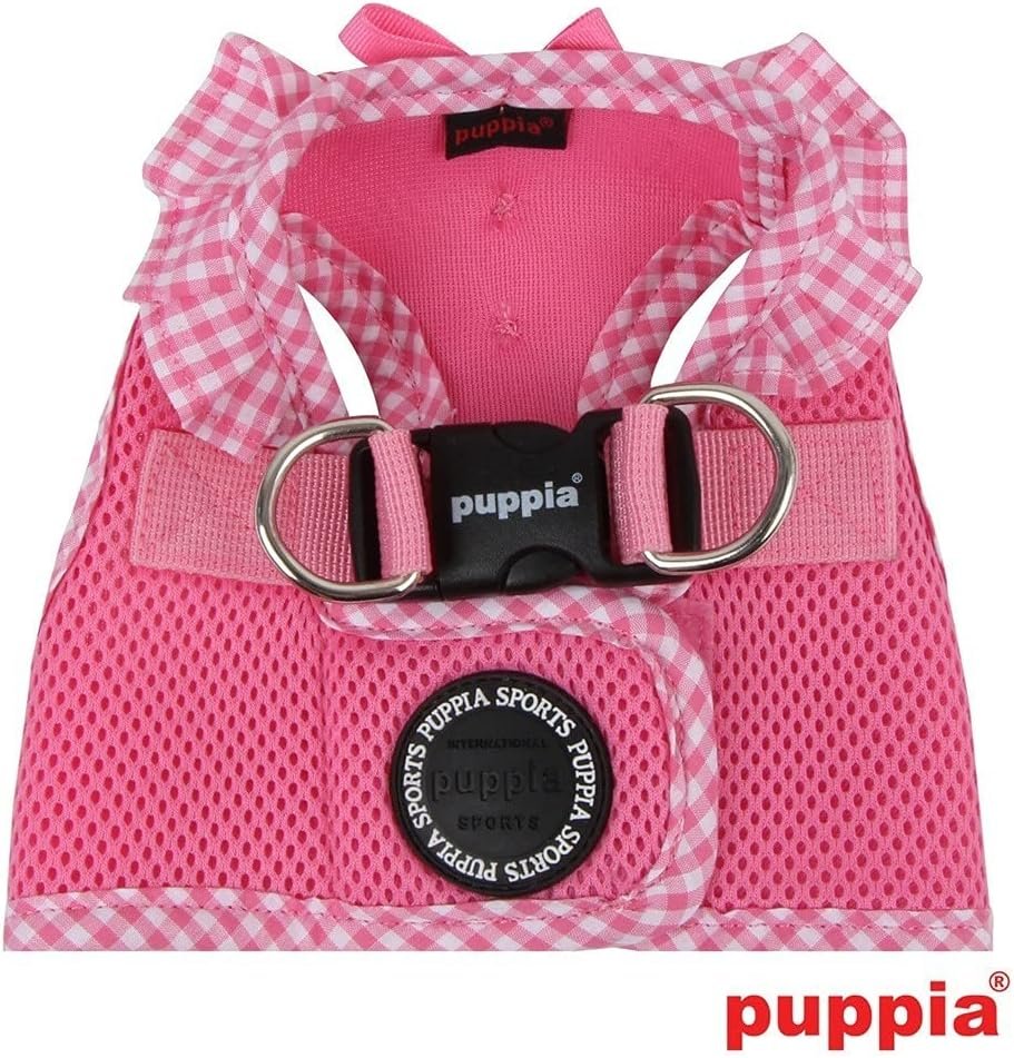Puppia Vivien Vest Dog Harness Step-in All Season Mesh Cute No Pull No Choke Walking Training for Small Dog, Pink, Medium - Image 4