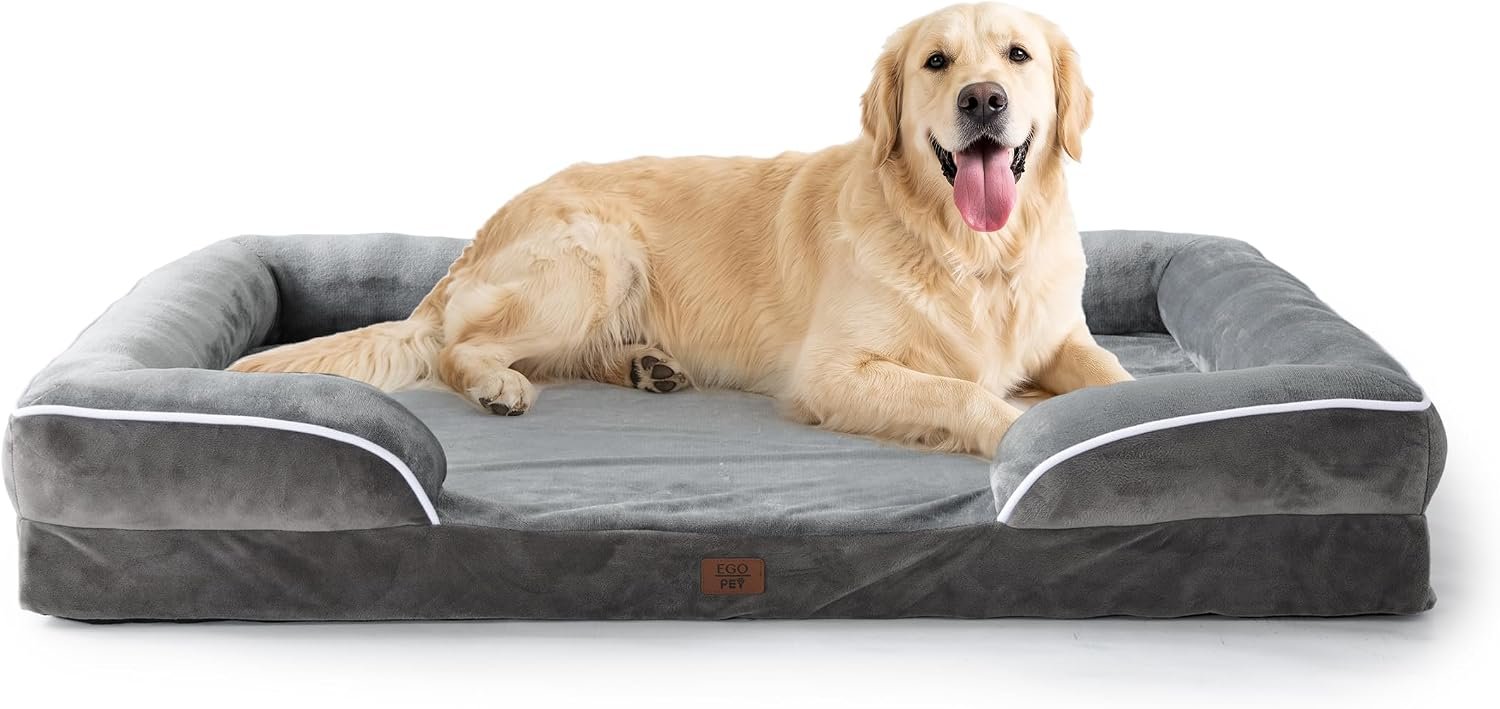 EGOHOME Orthopedic Large Dog Bed, Waterproof Washable L Pet Bed 41"