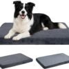 EMPSIGN Dog Bed Mat Crate Pad Mattress, Ultra Soft Pet Kennel, Grey, Large