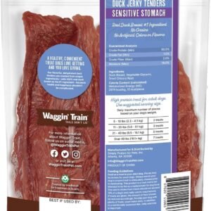 Alternative view of Waggin' Train Duck Jerky Dog Treats for Dogs with Sensitive Stomachs, Made with 100% Real Duck Breasts, Three All-Natural Ingredients, High Protein Dog Treat, Easily Digestible for Dogs, 12 oz. Pouch