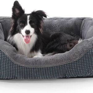 Dog Bed Medium Size, Orthopedic Warming Soft Calming Sleeping Puppy Bed Durable Pet Bed with Anti-Slip Bottom M(30"x24"x9")