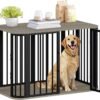 Hzuaneri 39.4 in L Dog Crate Furniture, Wooden Dog Kennel Indoor Dogs Cage