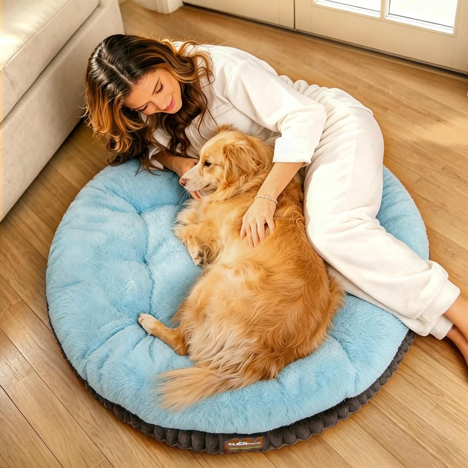 ClevaHome Orthopedic Dog Bed for Large Medium Dogs, 42in Ice Blue - Image 11