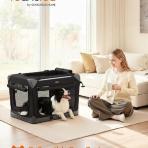 Alternative view of Feandrea Collapsible Dog Crate, Portable Pet Travel Crate, 30 Inches