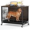 2024 New Dog Crate Furniture, Chic 32.5" Medium-Sized Dog Crate with Dual Access, Seamless Cleaning, Interior Style Boost, Robust & Mobile Design for The Modern Pet, Rustic Brown