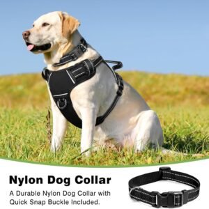 Alternative view of Dog/Pet Harnesses No Pull with Dog Collar, Adjustable Reflective Oxford Outdoor Vest, Front/Back Leash Clips for Small, Medium, Large, Extra Large Dogs, Easy Control Handle for Walking