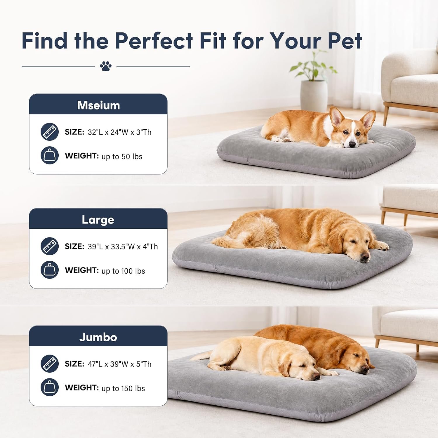 Magic Dog Orthopedic Extra Large Dog Bed 47 Inch, Super Soft XL Pet Bed - Image 7