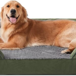 Orthopedic Dog Beds Large Sized, XL Egg-Crate Foam Dog Couch with Washable Removable Cover, Waterproof Lining and Nonskid Bottom