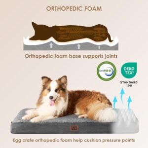 Alternative view of EHEYCIGA Orthopedic Dog Bed Large with Removable Washable Cover, 41IN Grey