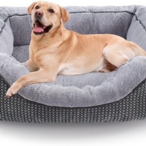 Large Dog Beds for Large Dogs Washable, Rectangle Dog Beds Large Sized Dog, Orthopedic Dog Bed, Warming Soft Sleeping Puppy Bed Durable Pet Bed with Anti-Slip Bottom L(35"x25"x10")