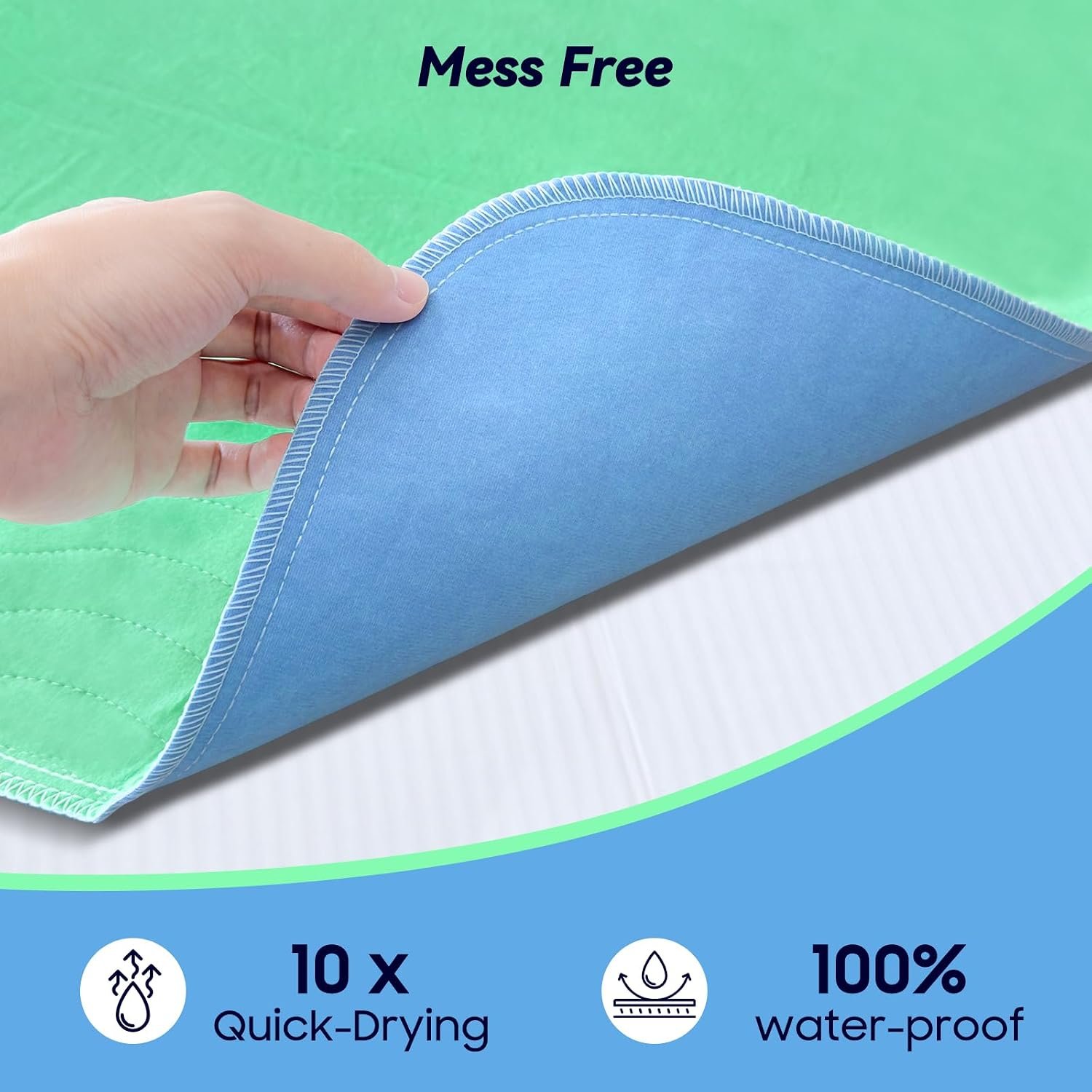 4 Pack 24” x 24” Extra Heavy Absorbency Washable Underpads Bed Pads - Image 4