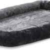 MidWest Homes for Pets Dog Bed - Gray Faux Fur Bolster, Ultra-Soft and Machine Washable, Fits 42-Inch Crates and Carriers, for Large Sized Breeds