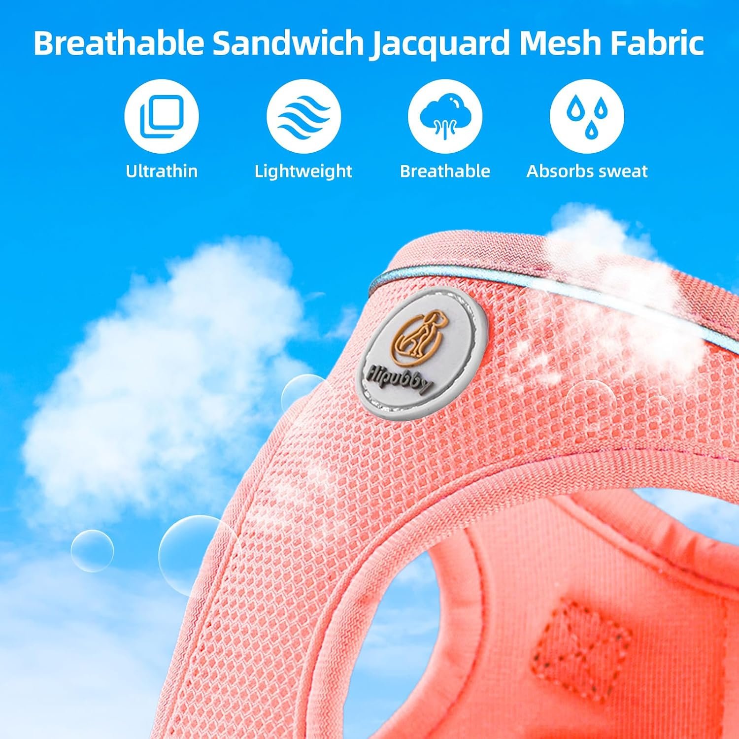 Hipubby Dog Harness and Leash Set, No Pull Soft Mesh Puppy Harness for Small Medium Dogs, Cats - Step in Reflective Breathable Lightweight Vest Harness for Walking, Training - Pink, M - Image 4